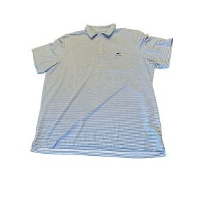 Vineyard Vines Performance XXL Polo Shirt Striped Blue & White Polyester/Spandex